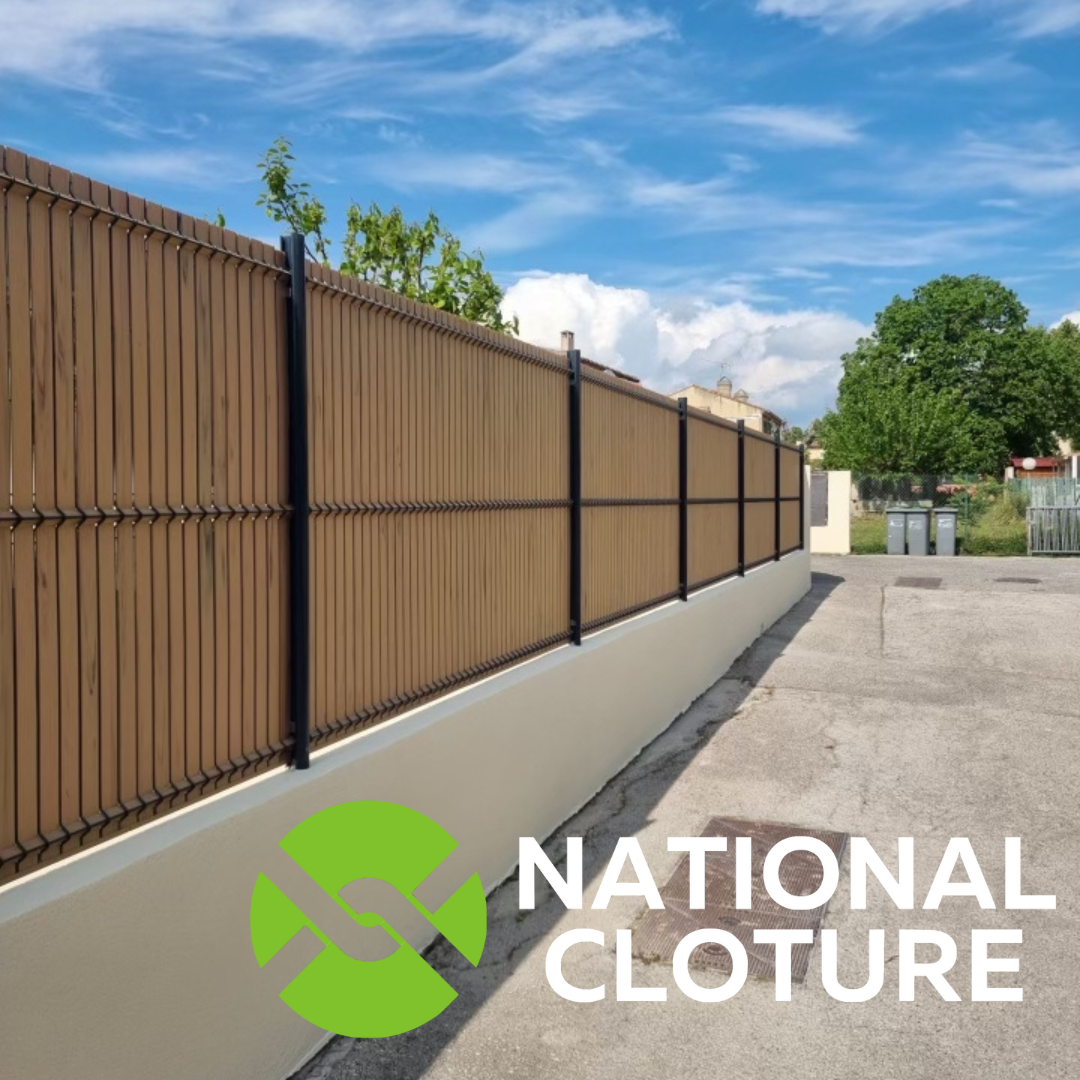 Styliser votre clôture - Grillage Noir Lames Effet Bois