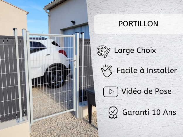 Portillon Grillagé - Clôture Rigide - National Clôture